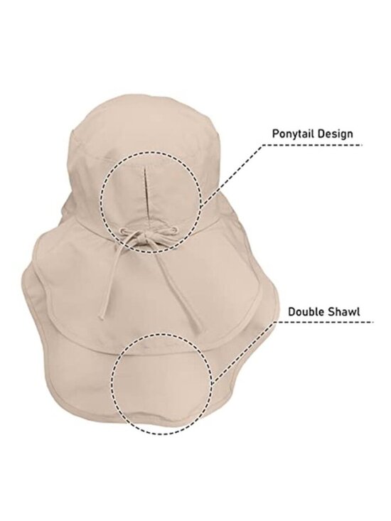 2 Pack Sun Hat UPF 50+ Wide Brim and Ponytail Hole, Hiking Safari Hat with Neck main image 6